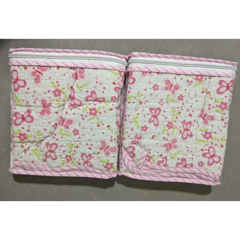 New Vtg Target Pink Butterfly Standard Quilted Sham Set of 2 100% Cotton 21x27